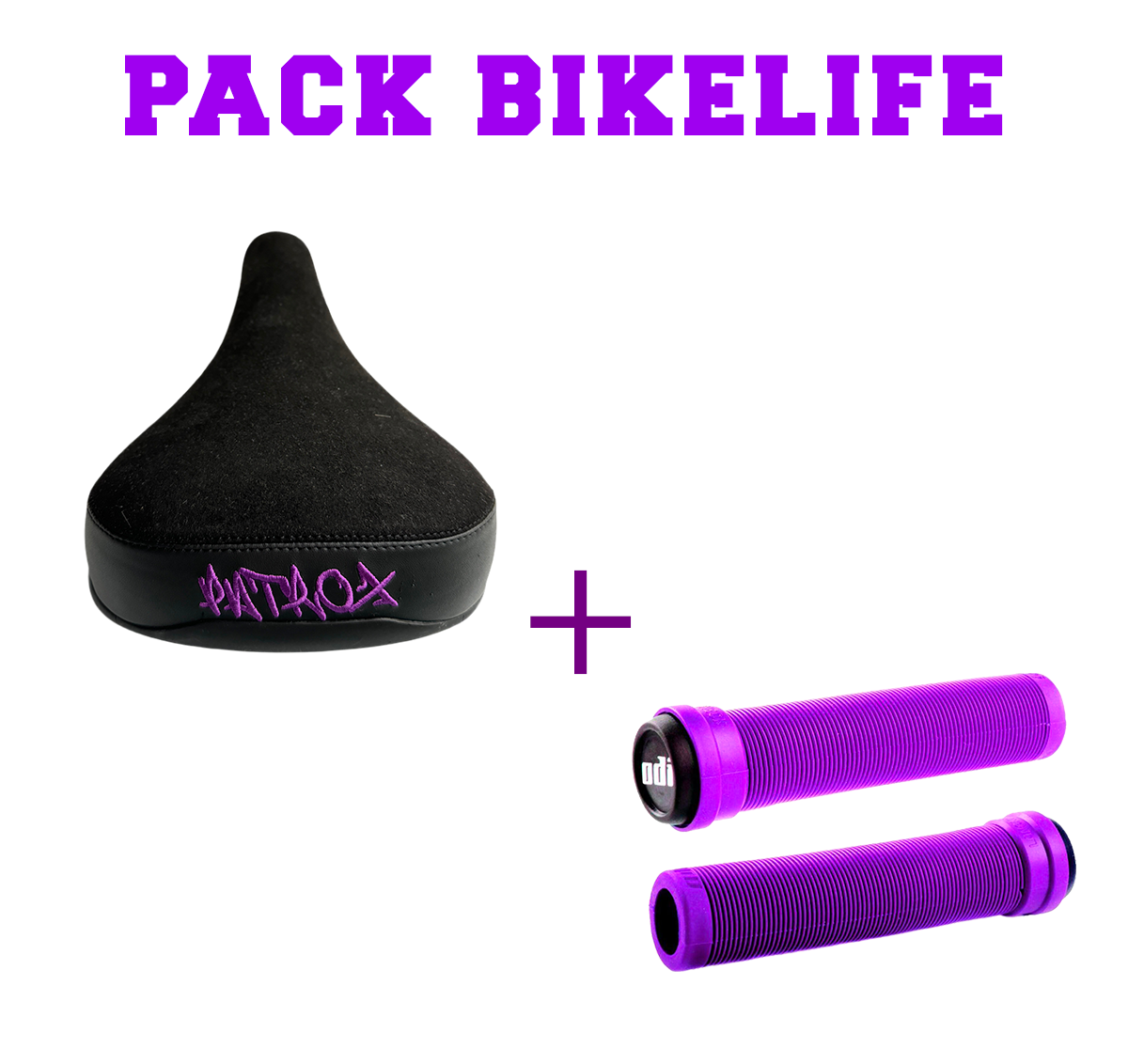 PACK BIKELIFE SELLE + ODI LONGNECK 135MM VIOLET