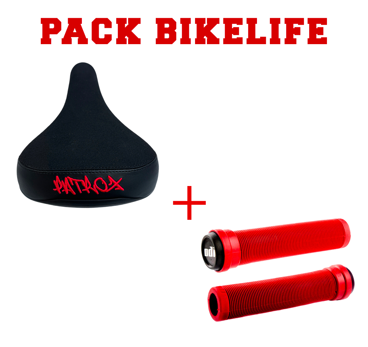 PACK BIKELIFE SELLE + ODI LONGNECK 135MM ROUGE