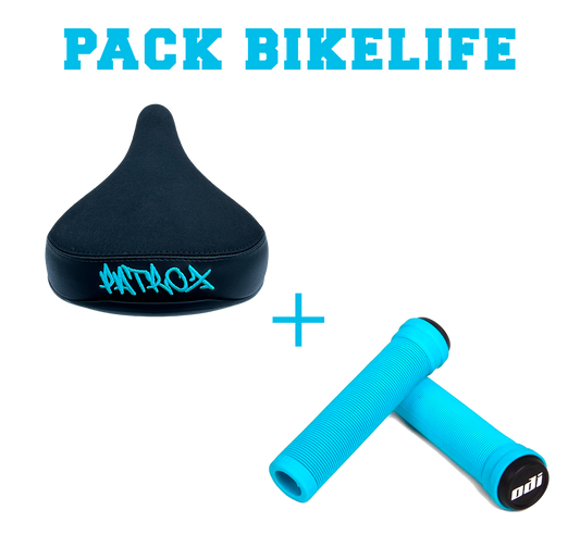 PACK BIKELIFE SELLE + ODI LONGNECK 135MM BLEU