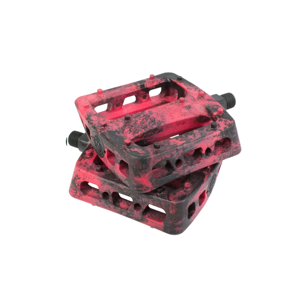 Pedales Odyssey Twisted Pro Pc 9/16 Black/Red Swirl