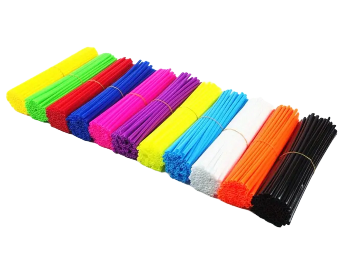 Lot de 72 couvre rayons pour roue de vélo CYCLINGCOLORS - Bleu - 235mm - Tube plastique - Sport Lot de 72 couvre rayons pour roue de vélo CYCLINGCOLORS - Bleu - 235mm - Tube plastique - Sport