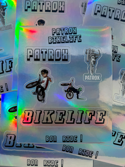 Planche de stickers holographique Patrox Bikelife