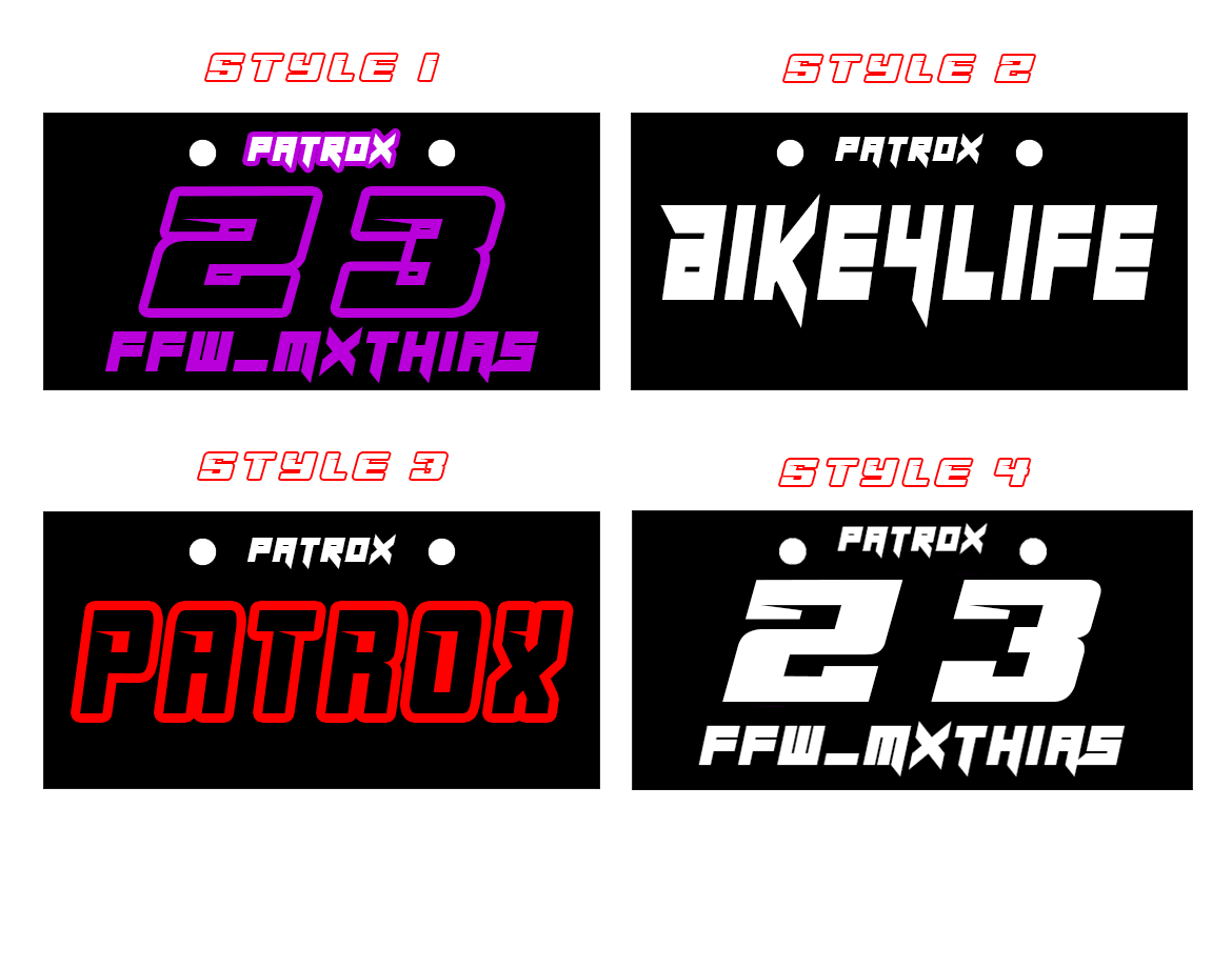 PLAQUE ARRIÈRE PATROX PERSONNALISABLE