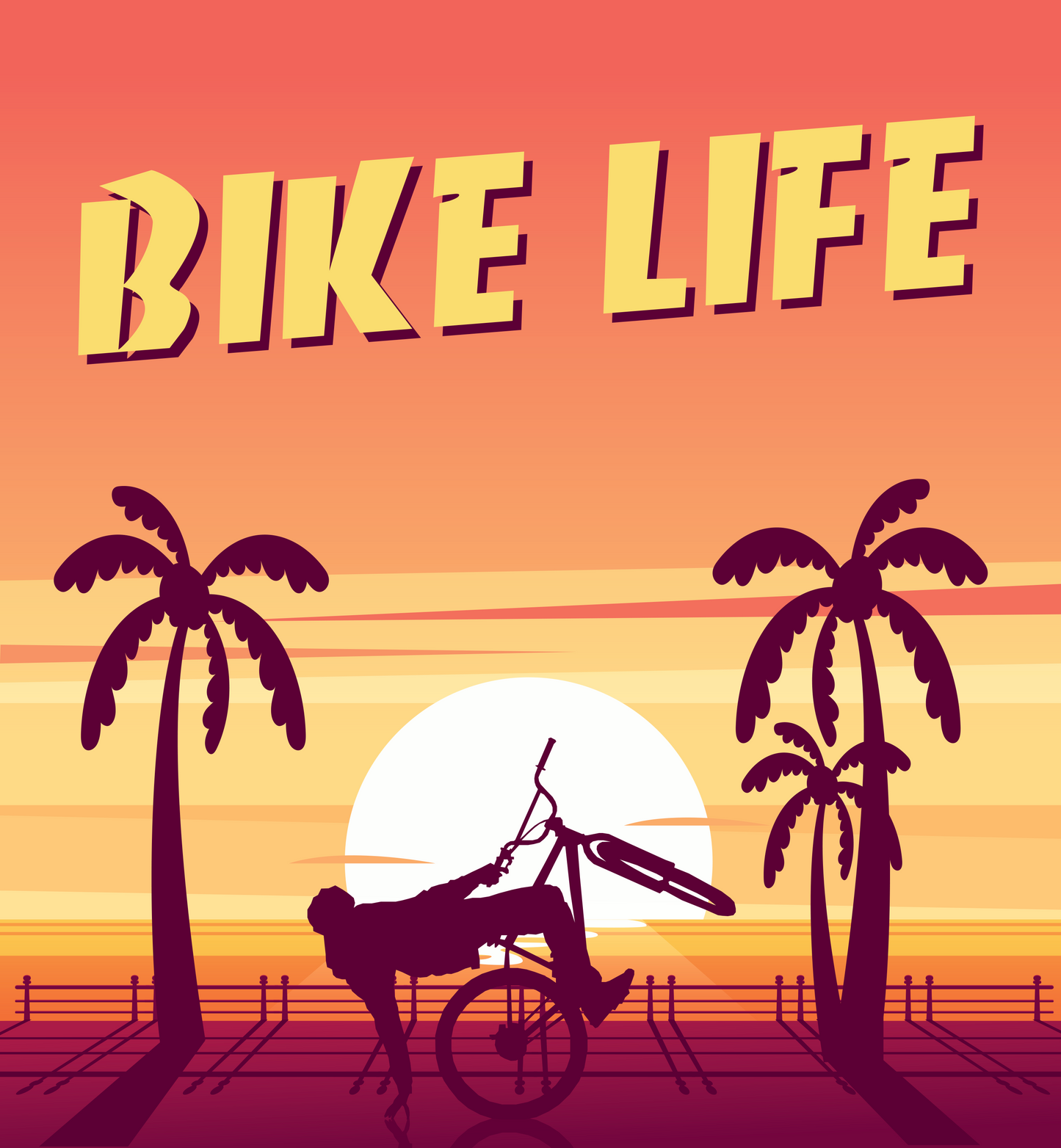 Tee-shirt BIKELIFE bavette sunset summer édition